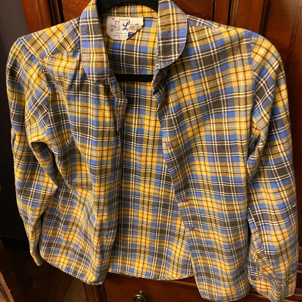 Vintage 70s Little Lisa yellow flannel